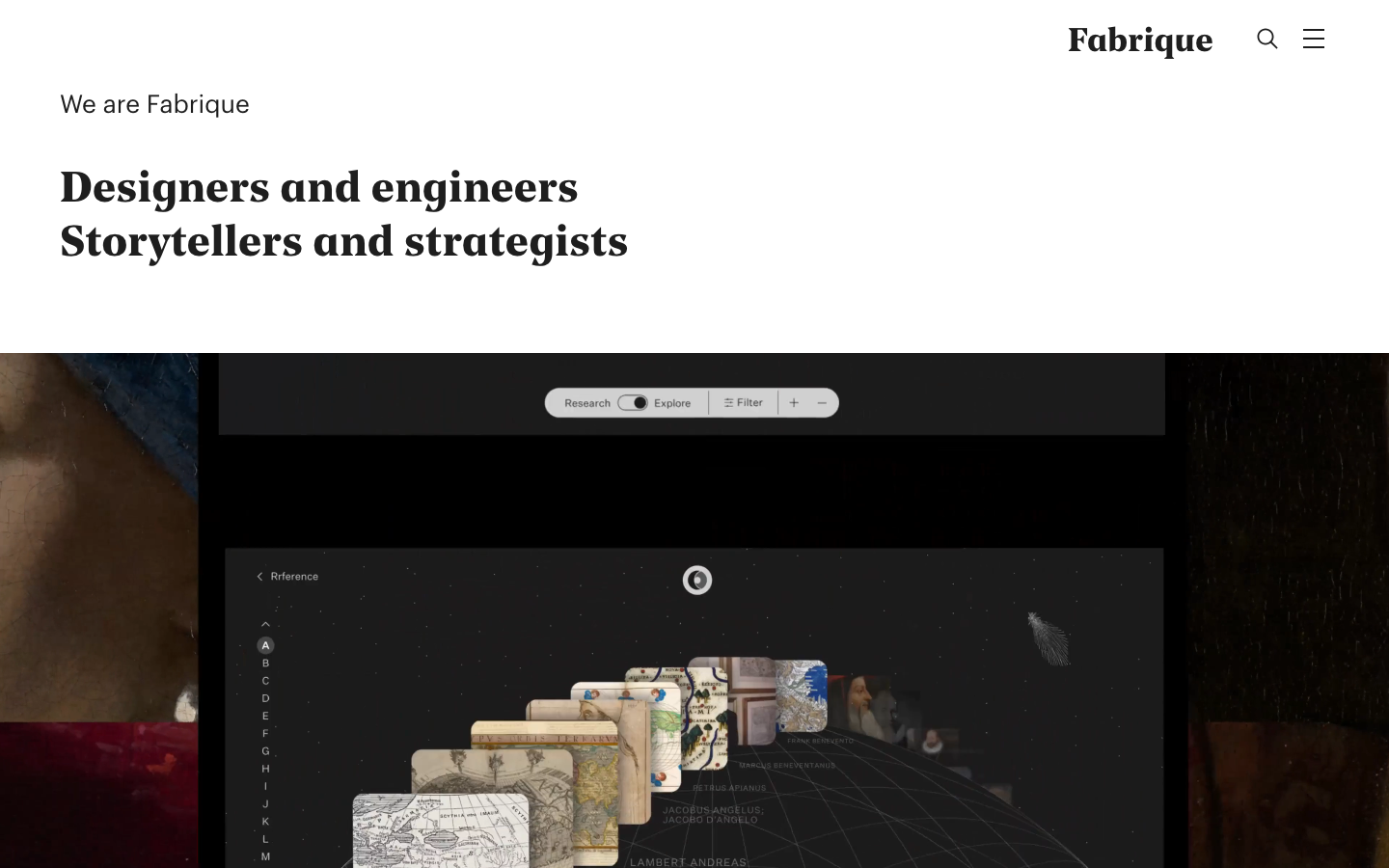 Screenshot van de website van Fabrique