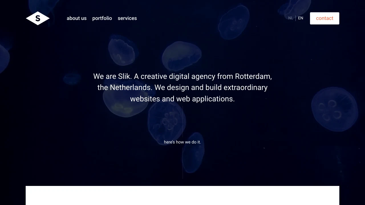 Screenshot van de website van Slik