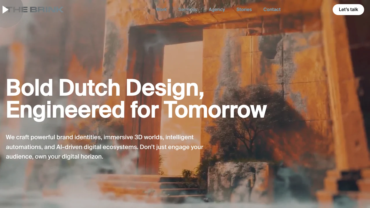 Screenshot van de website van The Brink Agency