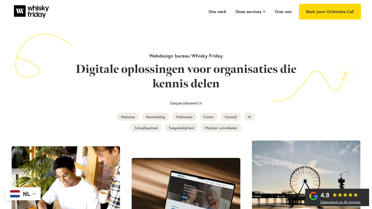Screenshot van de website van Whisky Friday